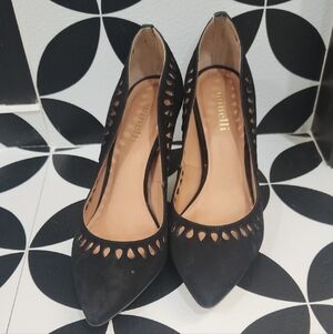 Minelli Black Cut-Out Heels